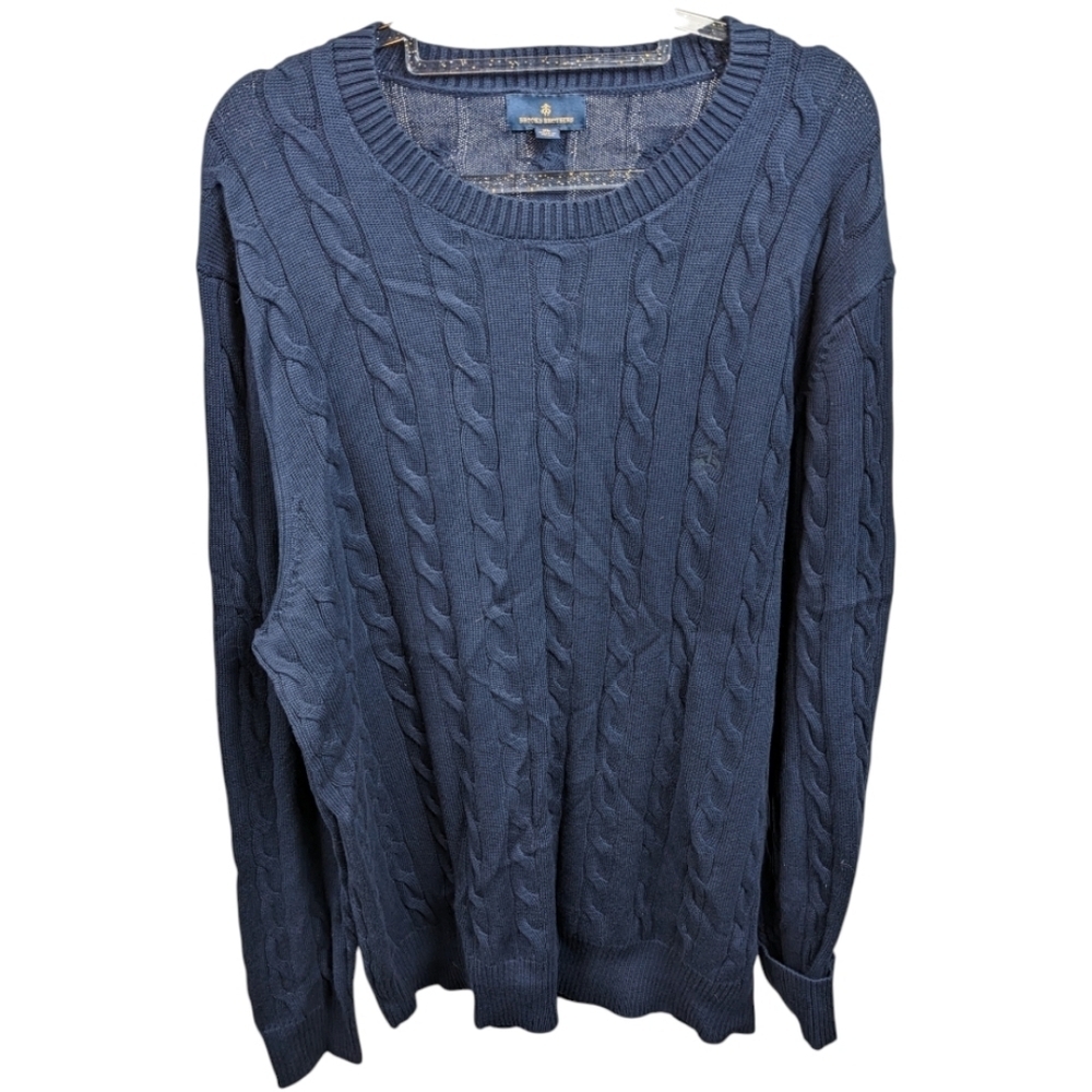 Brooks Brothers Men's Cotton Cable Crew Neck Sweater Sz XL